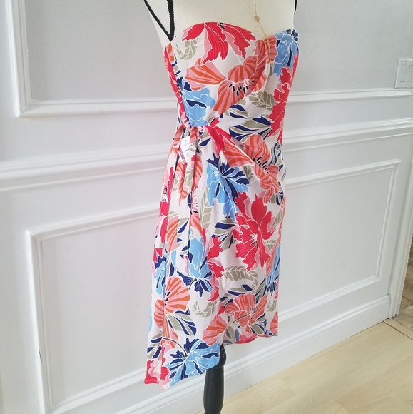 High low strapless floral wrap dress - Picture 2 of 8
